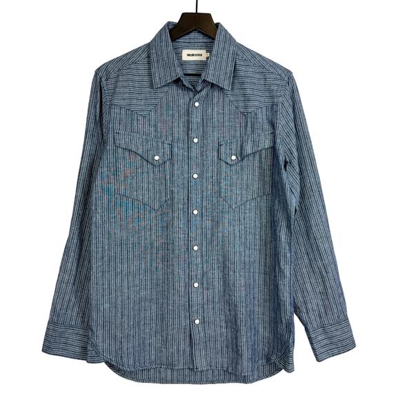Taylor Stitch Other - Taylor Stitch Pearl Snap Western Shirt Hemp Organic Cotton Blue - 38 Small